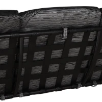 Outsunny Hollywoodschaukel, 3-Sitzer Gartenschaukel, Verstellbares Sonnendach, Texteline Grau 200 x 120 x 170 cm(m-10)