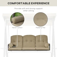 Outsunny 2-zits schommelstoel met luifel en kussen metaal bruin(m-6)