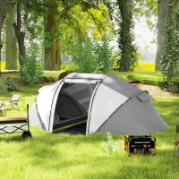 Outsunny 4-6 Man UV Protection Camping Tent - Charcoal Grey and White(m-8)