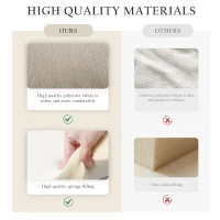 Modern Hand-Woven Sofa Set with Glass Coffee Table, Thick Cushions, Outdoor Garden Lounge Set for 4 People, 126L x 65W x 72H cm, Khaki(m-6)