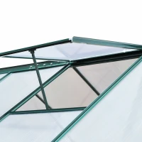 Outsunny kas met polycarbonaat behuizing en dakklep, 190x 252 x 201 cm(m-9)