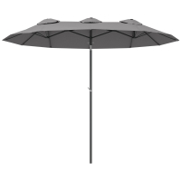 Umbrelă dublă înclinabilă cu manivelă, gri