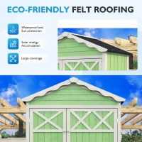 Weatherproof Fir Wood Tool House with Stable X Reinforcements, Eco-Friendly Outdoor Wooden Garden Storage Shed, 93L x 45W x 179H cm, Green(m-6)