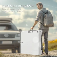 Outsunny Mesa para Campismo Dobrável Mesa com 2 Lavatórios Mangueira de Drenagem Estação de Limpeza 108x58x92 cm Branco(m-7)