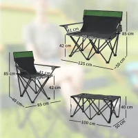 Outsunny Four-Piece Portable Picnic Table Set - Green(m-3)