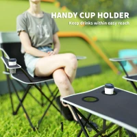 Outsunny Four-Piece Portable Picnic Table Set - Grey(m-5)