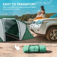 Outsunny 4-6 Man UV Protection Camping Tent - Green and White(m-5)