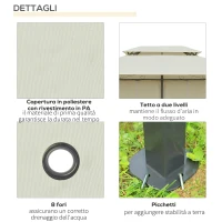 Outsunny Gazebo da Giardino 3x4 m con Tende e Tetto a 2 Livelli Bianco Crema(m-5)