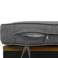 Space-Saving L-Shaped Sofa with Wooden Coffee Table, Stool Table Boxes, Outdoor Garden Lounge Set for 7-8 People, 115L x 60W x 78.5H cm, Grey(m-10)