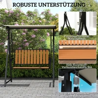 Outsunny Hollywoodschommel met verstelbaar zonnescherm, 2-zits Tuinschommel 142 x 112 x 162cm, Zwart(m-5)