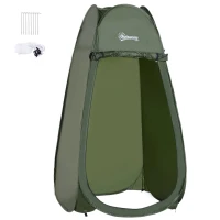 Outsunny Cort de Duș Pop Up Impermeabil cu Intrare cu Fermoar, 100x100x185 cm, Verde(m-1)