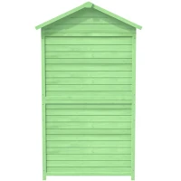 Weatherproof Fir Wood Tool House with Ventilation, Stable Construction, Outdoor Wood Garden Storage Shed, 90L x 56.5W x 175.5H cm, Green(m-10)