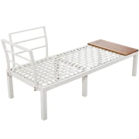 Elegant Outdoor Garden Lounge Set with Wooden Table, Thick Cushions, L-Shaped Corner Sofa for 4 People, 145L x 60W x 80H cm, Beige(m-14)