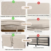 Elegant Outdoor Garden Lounge Set with Wooden Table, Thick Cushions, L-Shaped Corner Sofa for 4 People, 145L x 60W x 80H cm, Beige(m-6)