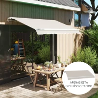 Outsunny Tecido de Substituição para Toldo 2,8x2,5 m Tecido de Reposição com Proteção UV 50+ Impermeável  Creme(m-2)
