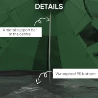 Outsunny 6 Men Tipi Tent with Carry Bag - Green(m-6)
