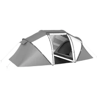 Outsunny 4-6 Man UV Protection Camping Tent - Charcoal Grey and White(m-10)