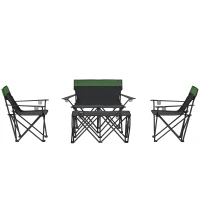 Outsunny Four-Piece Portable Picnic Table Set - Green(m-11)