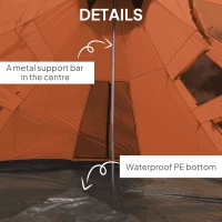 Outsunny 6 Men Tipi Tent with Carry Bag - Orange(m-6)