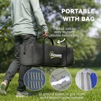 Outsunny 6-9 Man Tent with Bedrooms and Living Room, Accessories Included, Blue(m-7)