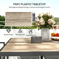 Outsunny Set Mobilier de Grădină din 9 Piese cu Masă, 4 Fotolii și 4 Scaune, 110x110x75 cm, Gri(m-6)