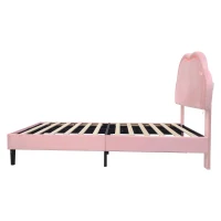 Single Upholstered Bed with Adjustable Cloud Headboard and RGB LED, Perfect for Sophisticated and Modern Bedroom, 194L x 106W x 118H cm, Pink(m-13)