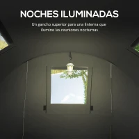 Outsunny Tienda de Campaña para 3 Personas con Ventanas Gancho Bolsa de Transporte Impermeable 3000 mm 470x220x150 cm Verde(m-5)