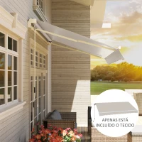 Outsunny Tecido de Substituição para Toldo 2,8x2,5 m Tecido de Reposição com Proteção UV 50+ Impermeável  Creme(m-9)