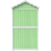 Weatherproof Fir Wood Tool House with Stable X Reinforcements, Eco-Friendly Outdoor Wooden Garden Storage Shed, 93L x 45W x 179H cm, Green(m-11)