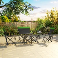 Outsunny Four-Piece Portable Picnic Table Set - Green(m-8)