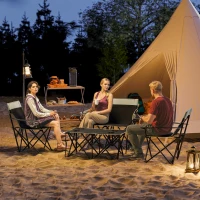 Outsunny Four-Piece Portable Picnic Table Set - Grey(m-2)