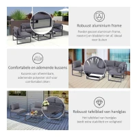 Outsunny 6-delig Tuinset tuinset meubelset(m-4)