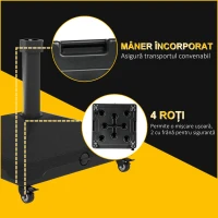 Outsunny Bază pentru Umbrelă cu Roți, 2 Frane și Mâner Încorporat, 45x45x40 cm, Negru(m-7)