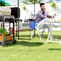 Outsunny 2-in-1 Electric Fly Zapper with UVA Light, Hanging Garden Lantern, Solar and USB-DC Rechargeable Insect Mosquito Bug Zapper, Fly Killer for Indoor and Outdoor Use, Black(m-7)