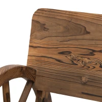 Outsunny Tuinbank bank tuinmeubelen armleuning wagen wielen design massief hout bruin(m-9)