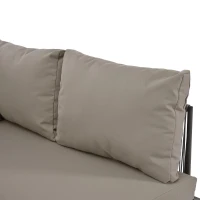 Modern Space-Saving L-Shaped Corner Sofa with Glass Coffee Table, Outdoor Garden Lounge Set for 4-5 People, 120L x 60W x 86H cm, Grey(m-9)