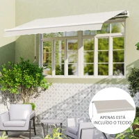 Outsunny Tecido de Substituição para Toldo 2,8x2,5 m Tecido de Reposição com Proteção UV 50+ Impermeável  Creme(m-7)