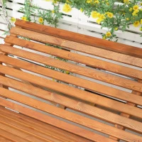 Outsunny hangmatschommel met bedfunctie 3-zits tuinschommel met dak ligbed tuinbank Lariks hout polyester grijs + teak 225.5 x 113 x 180 cm(m-10)