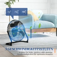 HOMCOM Wentylator stołowy Elektryczny wentylator z 4 stopniami prędkości, regulowany kąt do 120° Czarny(m-4)