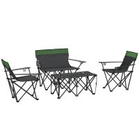 Outsunny Four-Piece Portable Picnic Table Set - Green(m-1)