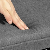 HOMCOM Poltrona a Dondolo con Poggiapiedi, Comfort fino a 130 kg, Effetto Lino, 64x89x90cm, Grigio Scuro(m-4)