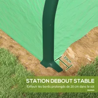 Outsunny Serra da Giardino Tunnel Serre Tunnel 18 M² 8 Finestre 2 Porte a Battente Telaio in Ferro Zincato Verde(m-3)