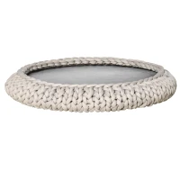 PawHut Colchón para Perros y Gatos Redonda, Elevada y Lavable en Algodón PP, Cojín Relleno, 93x15 cm, Gris(m-5)