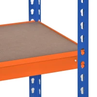 HOMCOM Scaffale in Metallo da Garage a 5 Livelli, 80 x 40 x 182 cm, Blu e Arancione(m-3)