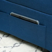 HOMCOM Sofá cama convertible 1 plaza sillón cama con respaldo ajustable asiento acolchado y almohada Azul(m-5)