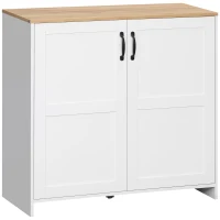 HOMCOM Mobile Portaoggetti per Cucina con 2 Porte e 2 Ripiani Regolabili, 90 x 39,5 x 88 cm, Bianco(m-1)