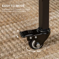 HOMCOM Masă Pliabilă pentru Bucătărie și Sufragerie cu 6 Roți și Raft, Masă de Dining Pliabilă, 80x30x74 cm, Maro Rustic(m-6)