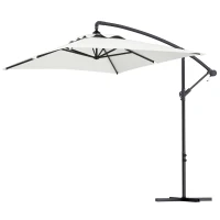 Outsunny Freischwinger-Schirm rechteckiger Außenschirm Kurbel und 6 Stahlrippen UV-Schutz 294 x 193 x 250 cm(m-1)