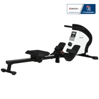 Vogatore da appartamento pieghevole, 8 livelli di resistenza magnetica, schermo LCD, Nero e Bianco(m-1)