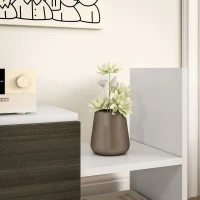 HOMCOM Mueble de TV con Estante de Pared Estantes Abiertos y Armario de Madera Blanco y Negro(m-3)